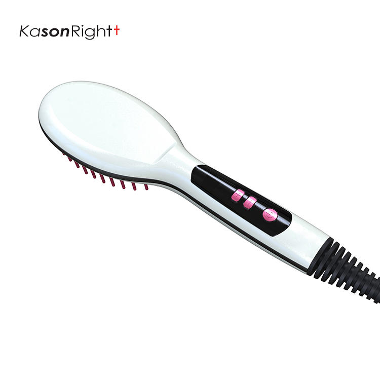Large Size Ceramic Floating Plate PTC Hair Smoothing Straight Brush, Dual Voltage Hot Straightening Comb, Reduce Frizz, Smooth and Shine