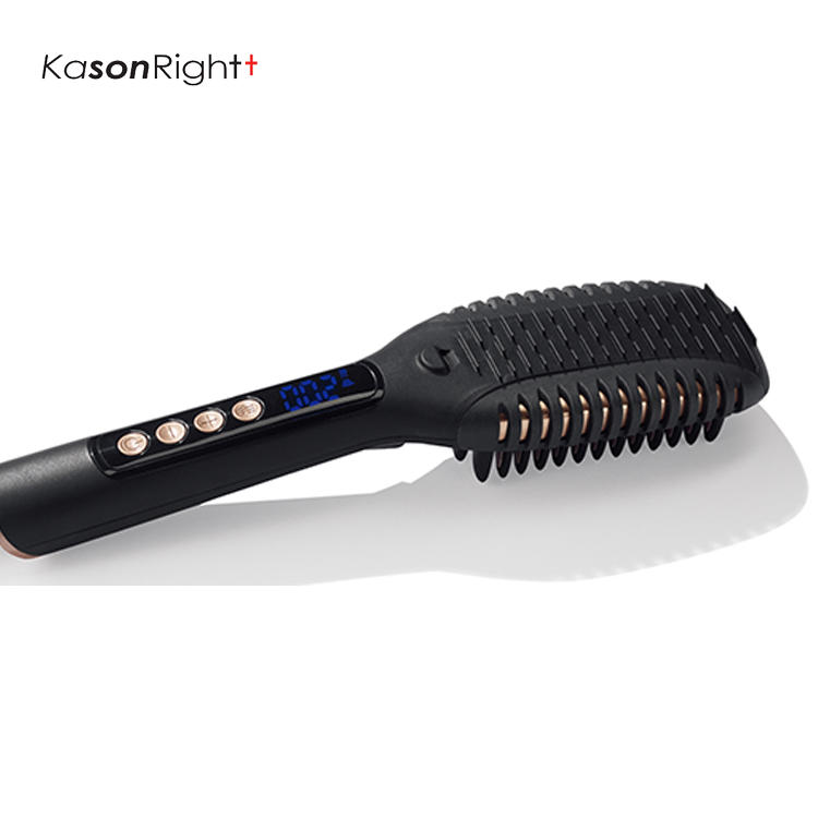 3 IN 1 Side Wave Volume Hair Straightener Brush, LED display, Rapid MCH Smoothing Heating Multi Hair Comb
